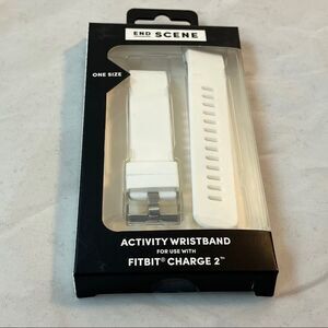 End Scene Fitbit Charge 2 Wristband Activity White Adjustable Unisex Neutral